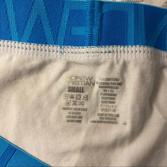 White & Blue 🔥 Andrew Christian Trunk Boxer Brief - Picture 4 of 5